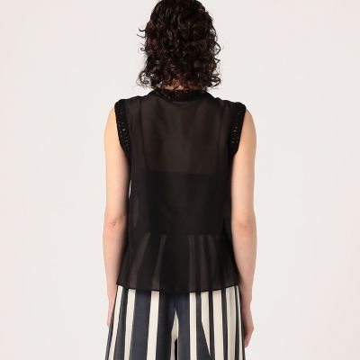 コットンシルクローン　スリーブレスブラウス