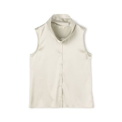 ＜maison TOMORROWLAND＞シルクストレッチサテン　スカーフネックブラウス