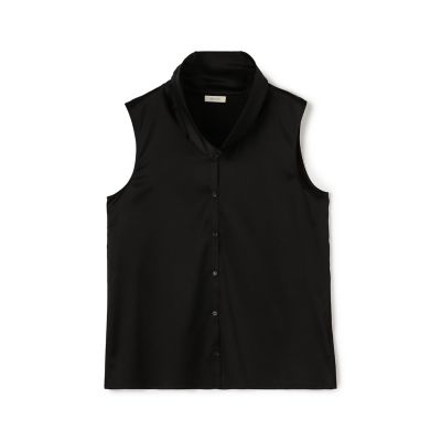 シルクストレッチサテン スカーフネックブラウス | maison
