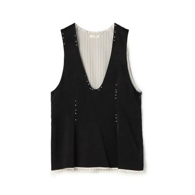 ＜maison TOMORROWLAND＞レーヨンサテン　ノースリーブトップス