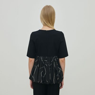 コードステッチプリント コンビバルーンプルオーバー | maison