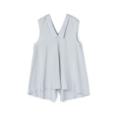 【予約商品９月中旬以降順次お届け】シルクストライプ　スカーフラインブラウス
