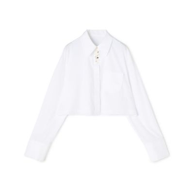 ＜maison TOMORROWLAND＞コンパクトプレーンコットン　クロップドシャツ