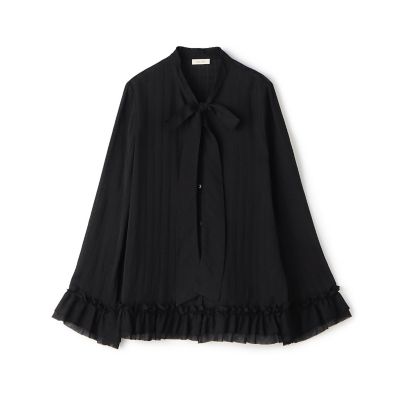 ＜maison TOMORROWLAND＞ドットストライプジャカード　フリルブラウス