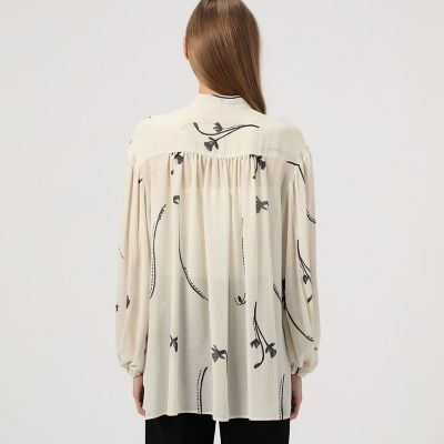 シングルフラワープリント チュニックブラウス | maison TOMORROWLAND