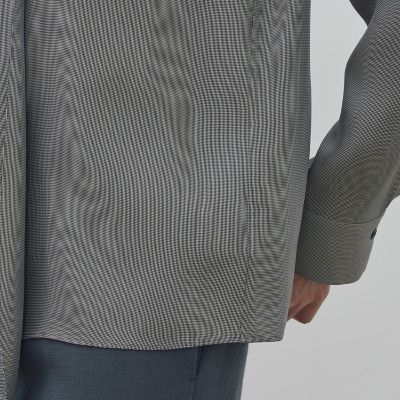 レーヨンマイクロハウンドトゥース ボウタイドレスブラウス | maison 