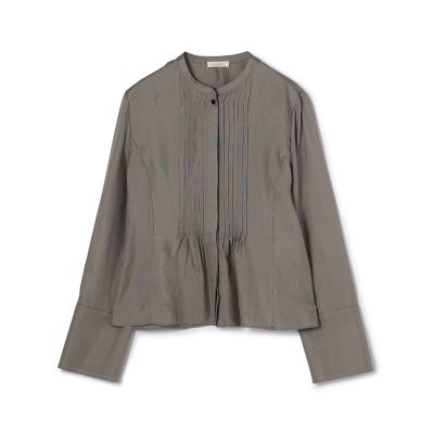 レーヨンマイクロハウンドトゥース ピンタックブラウス | maison