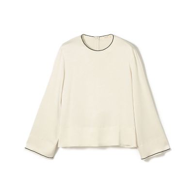 maison TOMORROWLAND/メゾン トゥモローランド サテンジョーゼット　クルーネックプルオーバー