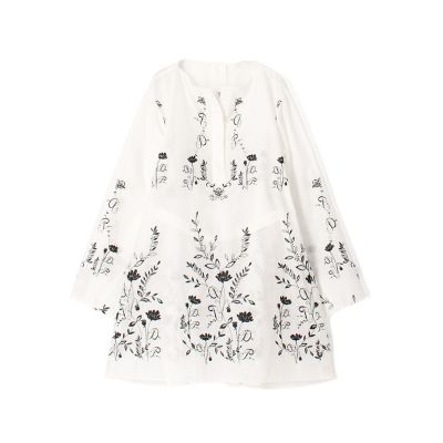 ＜maison TOMORROWLAND＞ボタニカルシークエンス　ボリュームベルテッドチュニックブラウス