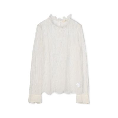 ＜maison TOMORROWLAND＞フレンチレース　クルーネックブラウス