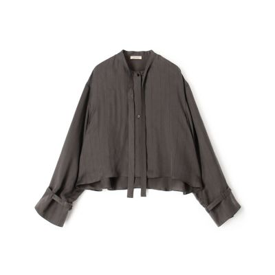 ＜maison TOMORROWLAND＞フィブリルストライプ　クロップドリラックスブラウス