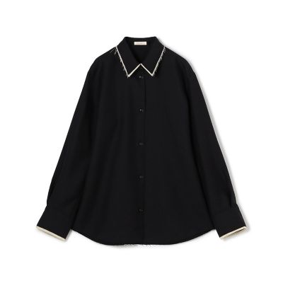 ＜maison TOMORROWLAND＞モヘヤリネン　エンブロイダリーカッティングシャツ