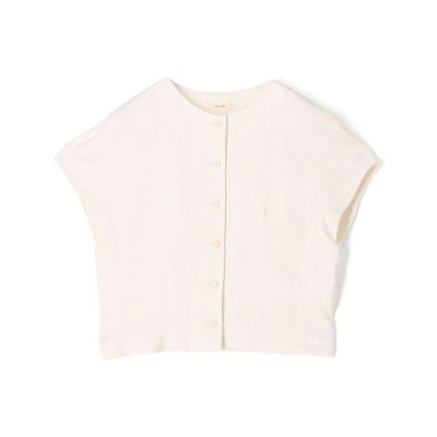 ＜maison TOMORROWLAND＞【予約商品５月中旬以降順次お届け】　ソフトサテン　フロントオープントップス