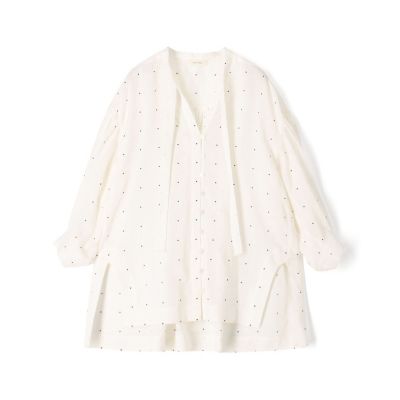 ＜maison TOMORROWLAND＞【予約商品６月上旬以降順次お届け】アライメントドットプリント　ミドルパフスリーブブラウス