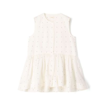 ＜maison TOMORROWLAND＞【予約商品６月上旬以降順次お届け】アライメントドットプリント　ギャザーペプラムブラウス