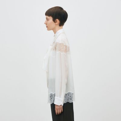 ❤︎新品未使用❤︎ゴートゥーハリウッド 160 レース ブラウス シルクデシン ボウタイレースブラウス | maison TOMORROWLAND/メゾン