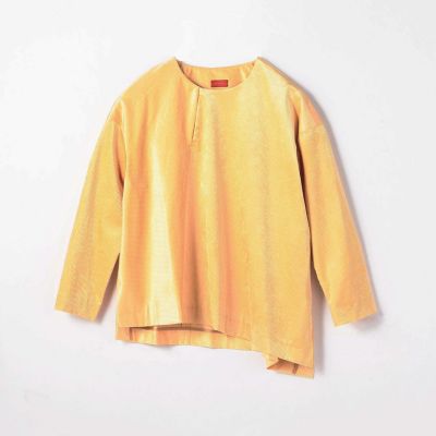 リキッドコーデュロイ　アシンメトリークルーネックプルオーバー