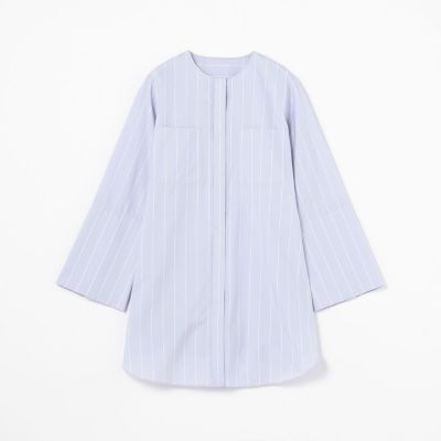 コットンシルク　クルーネックチュニックシャツ