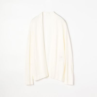＜maison TOMORROWLAND＞レーヨンナイロンサテンコンビ　フロントオープンカーディガン