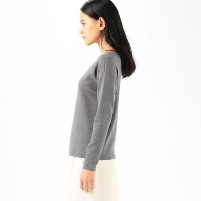 ベーシックウールグリッター　ボートネックプルオーバー