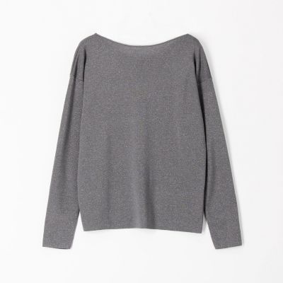 ベーシックウールグリッター　ボートネックプルオーバー