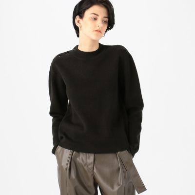 ベーシックミラノリブ　モックネックプルオーバー