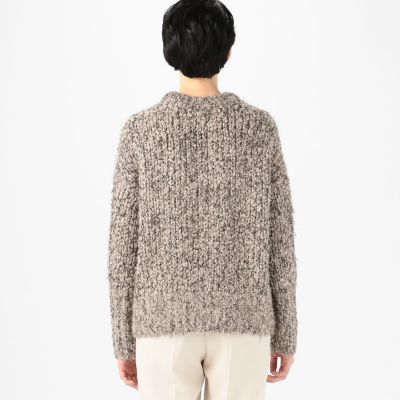 グリッターフィルムブークレー　クルーネックプルオーバー