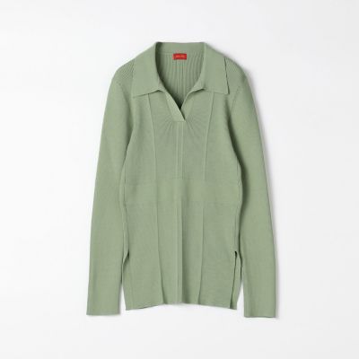 人気定番 コットンナイロンリブ スキッパープルオーバー | maison ニット+セーター