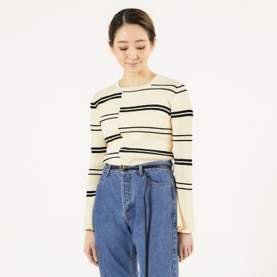 コットンナイロンリブ　クルーネックプルオーバー