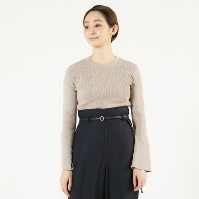 コットンナイロンリブ　クルーネックプルオーバー