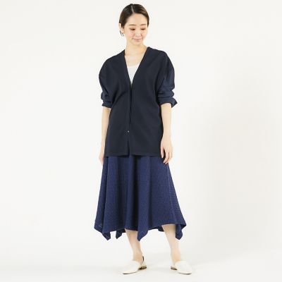 ＜maison TOMORROWLAND＞ファブリックコンビ　Ｖネックカーディガン