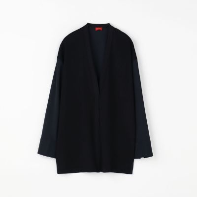 ファブリックコンビ　Ｖネックカーディガン