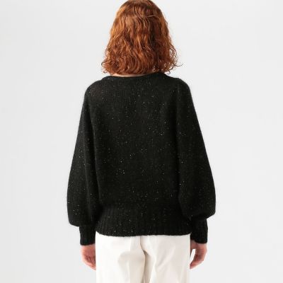 モヘヤミックススパンコール　ボリュームスリーブプルオーバー