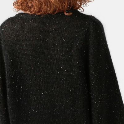 モヘヤミックススパンコール　ボリュームスリーブプルオーバー