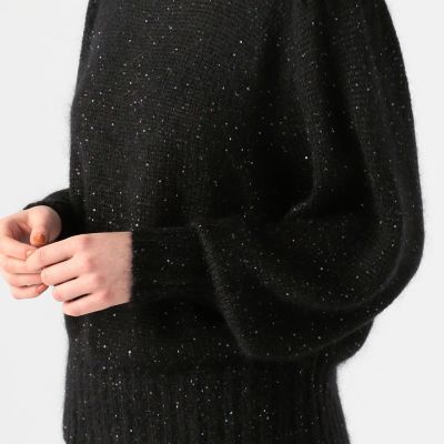 モヘヤミックススパンコール　ボリュームスリーブプルオーバー