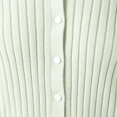 コットンシルクリブ　クルーネックカーディガン