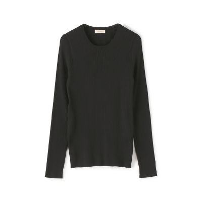 コットンポリエステルアセテートリブ　クルーネックプルオーバー