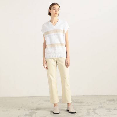 ミックスステッチニット　Ｖネックベスト