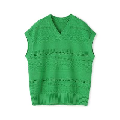 ミックスステッチニット　Ｖネックベスト