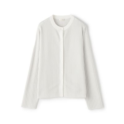 コットンポリエステルアセテート　クルーネックカーディガン