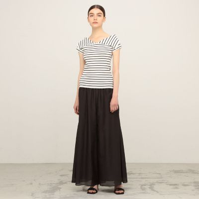 コットンアセテート　オフショルダープルオーバー