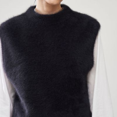 フォックスカシミヤ　クルーネックベスト