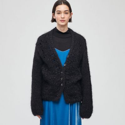 モヘヤウールハンドニット　Ｖネックカーディガン