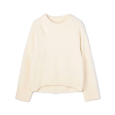 試着のみ！ドレスレイブ　フォックスカシミヤクルーネックプルオーバー　ホワイト フォックスカシミヤ クルーネックプルオーバー | maison