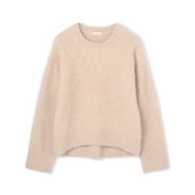 ハウスオブロータス　フォックス　カシミヤ　ウールボトルネックプルオーバー　ピンク フォックスカシミヤ クルーネックプルオーバー | maison