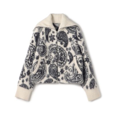 ＜maison TOMORROWLAND＞フォックスカシミヤペイズリージャカード　ジップアップブルゾン