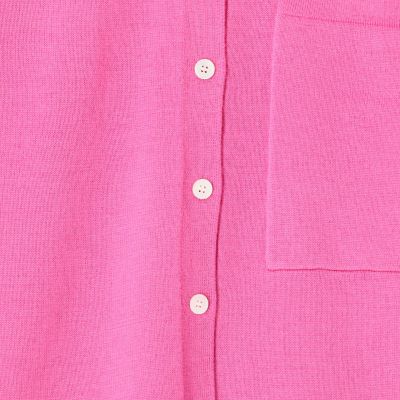 ウーステッドウール　クルーネックカーディガン