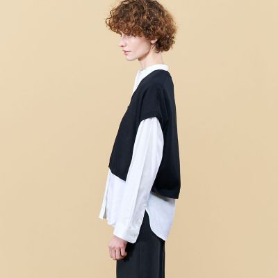 早い者勝ち　トゥモローランド　コットンシルクミラノリブVネックジレ セール】 コットンシルクミラノリブ Vネックジレ （ニット