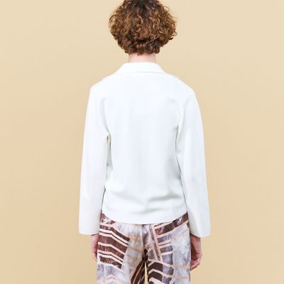コットンアセテートミラノリブ　Ｖネックカーディガン