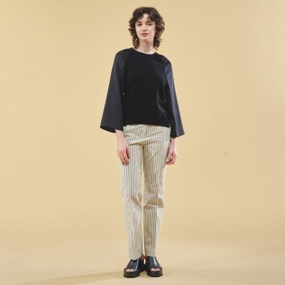 ファブリックコンビ　ラグランスリーブプルオーバー